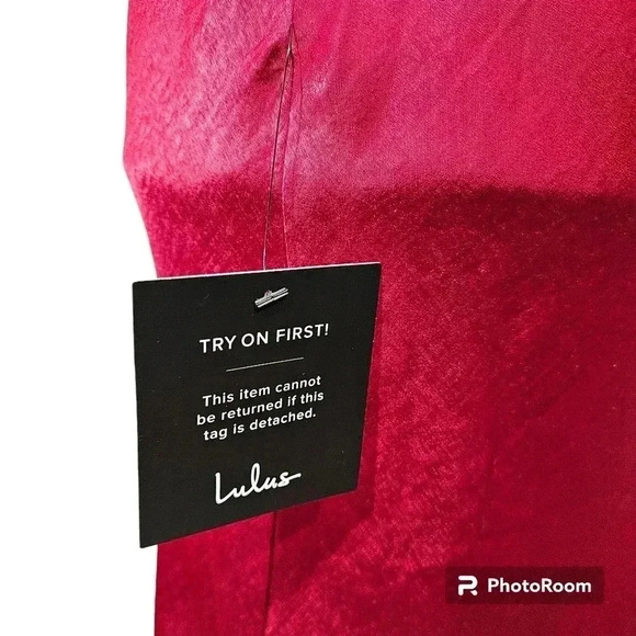 Lulus Exquisite Evening Pink Red Color Block Satin Maxi Dress Valentine's Day - Picture 12 of 14